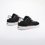 DSTROYR DST-1 sneaker heel and sole detail — premium canvas and suede construction