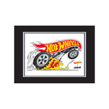 Hot Wheels x DSTROYR limited edition fine art print by Jon Chase, double matted and framed, hand signed and numbered, 16x20 final size, original Hot Wheels x DSTROYR collaboration artwork